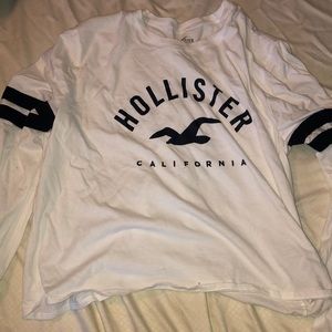Long sleeve white Hollister t shirt